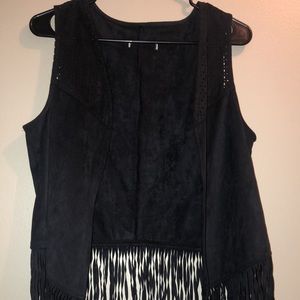 Suede Fringe Vest